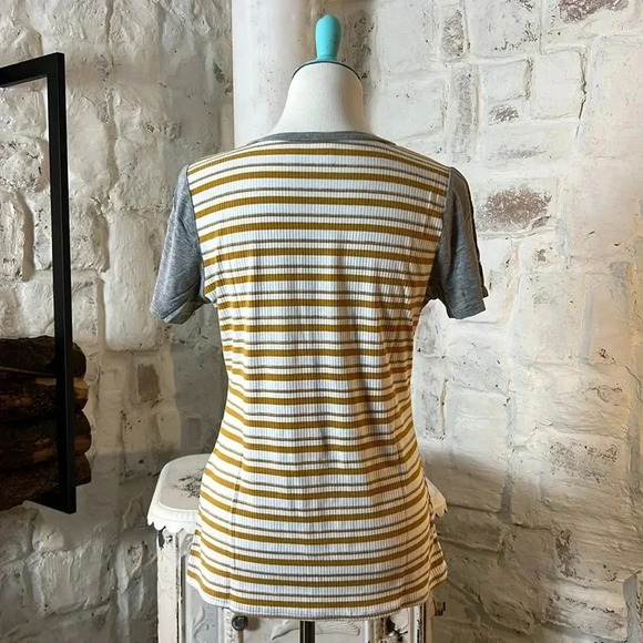 Flamingo | Contrast Sleeve Striped Tee - Picture 4 of 5